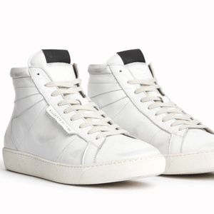 AllSaints Miles High Top Leather Sneakers chalk_white - size 11